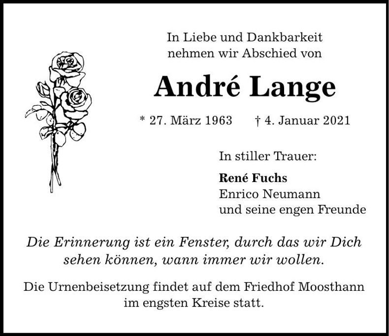 Traueranzeige André Lange