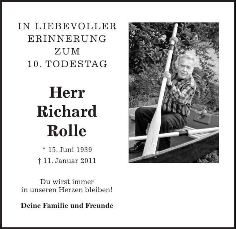 Traueranzeige Richard Rolle