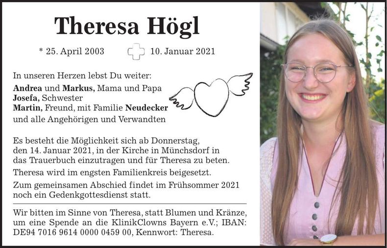 Traueranzeige Theresa Högl