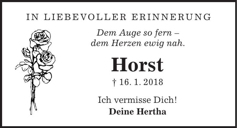 Traueranzeige Horst Rassl