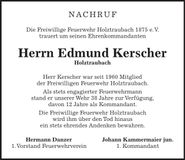 Traueranzeige Edmund Kerscher
