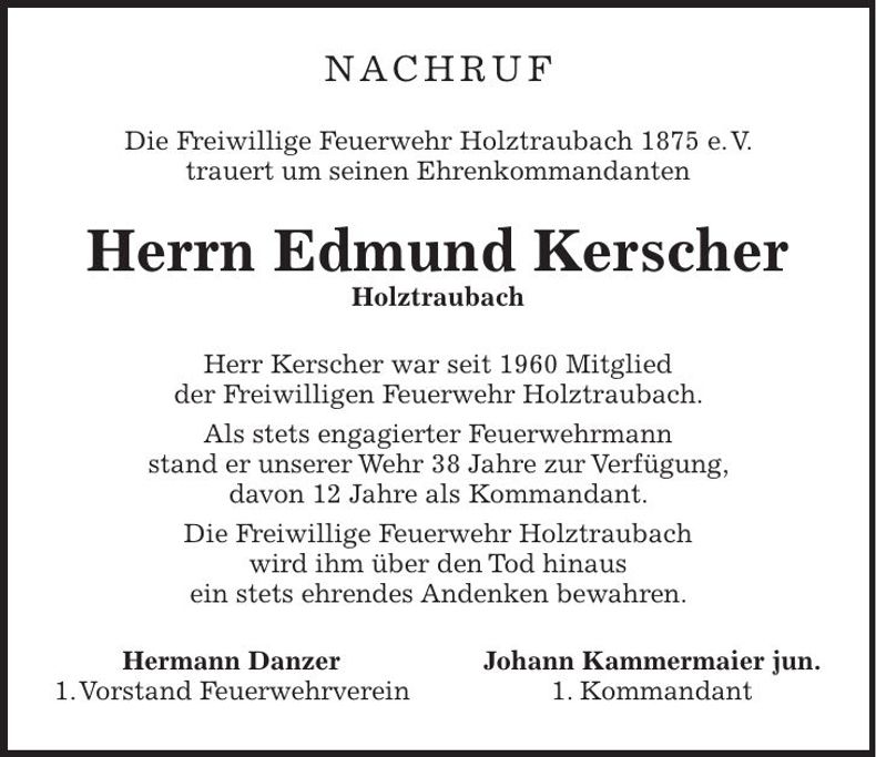 Traueranzeige Edmund Kerscher