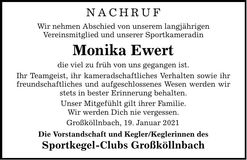 Traueranzeige Monika Ewert