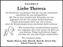 Traueranzeige Theresa Högl