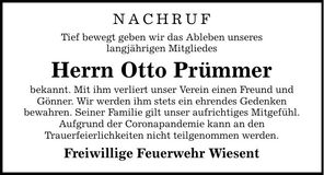 Traueranzeige Otto Prümmer