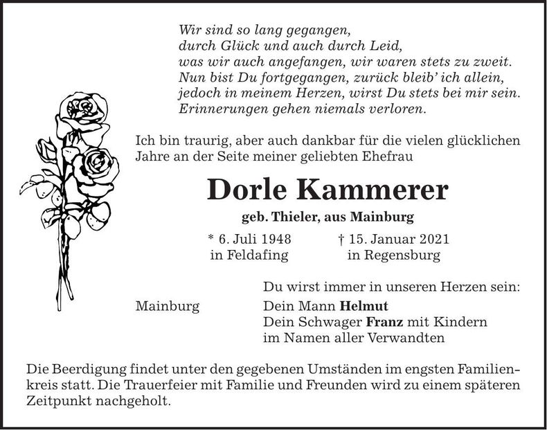 Traueranzeige Dorle Kammerer