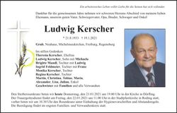 Traueranzeige Ludwig Kerscher