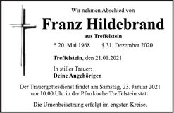 Traueranzeige Franz Hildebrand
