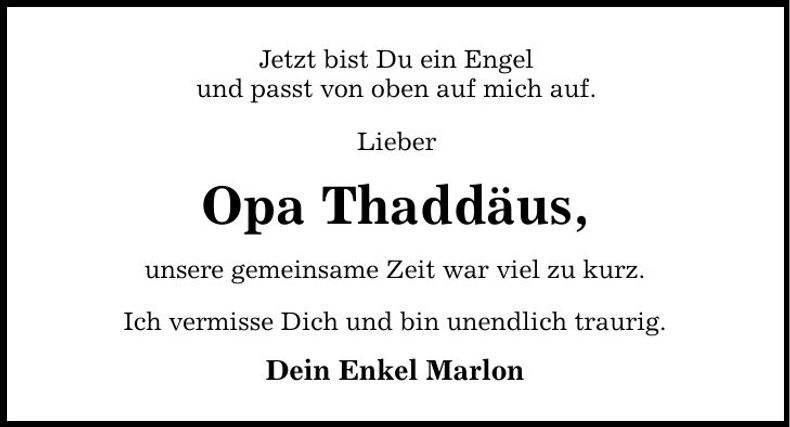 Traueranzeige Thaddäus Kozdon