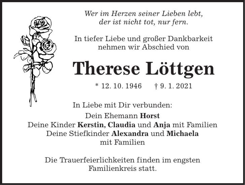 Traueranzeige Therese Löttgen
