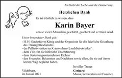 Traueranzeige Karin Bayer
