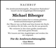 Traueranzeige Michael Biberger