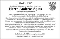 Traueranzeige Andreas Spies