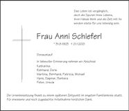 Traueranzeige Anni Schieferl