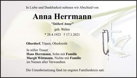 Traueranzeige Anna Herrmann