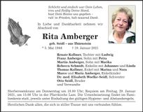Traueranzeige Rita Amberger
