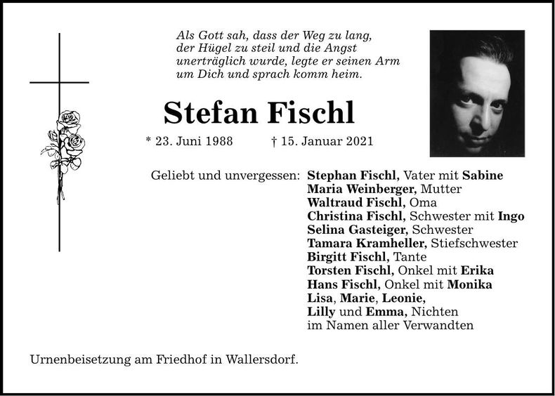 Traueranzeige Stefan Fischl