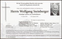 Traueranzeige Wolfgang Steinberger