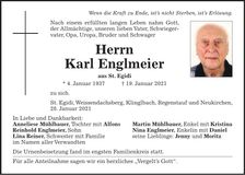 Traueranzeige Karl Englmeier