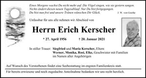 Traueranzeige Erich Kerscher