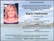 Traueranzeige Karin Heilmeier