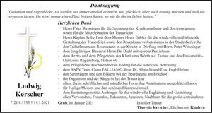 Traueranzeige Ludwig Kerscher