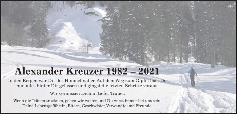 Traueranzeige Alexander Kreuzer