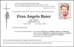 Traueranzeige Angela Baier