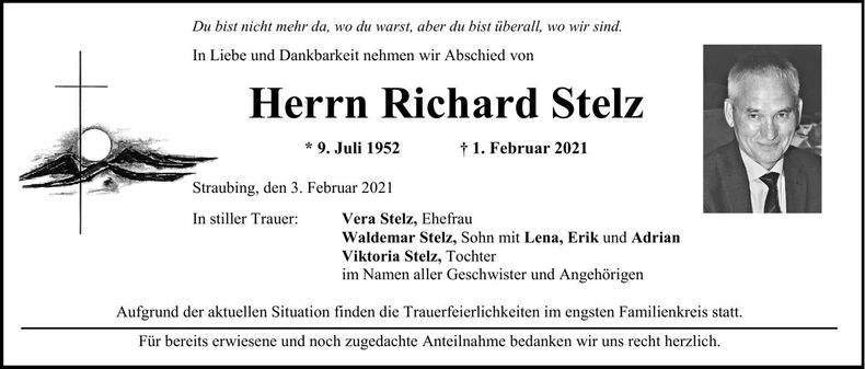 Traueranzeige Richard Stelz