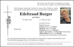 Traueranzeige Edeltraud Burger