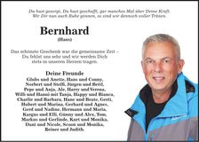 Traueranzeige Bernhard Beck