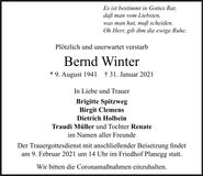 Traueranzeige Bernd Winter