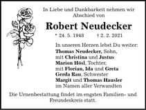 Traueranzeige Robert Neudecker
