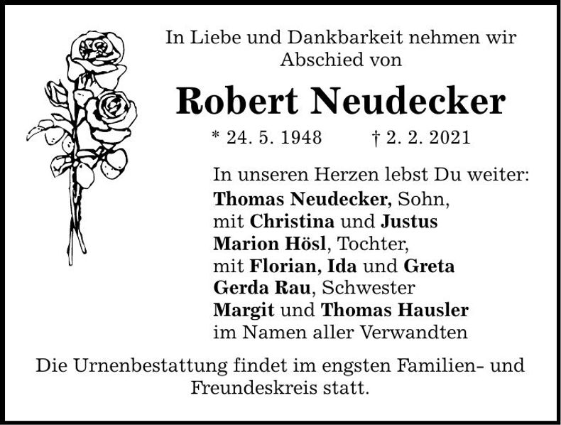 Traueranzeige Robert Neudecker