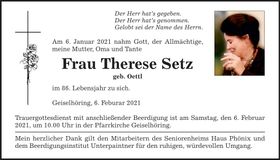 Traueranzeige Therese Setz