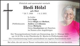 Traueranzeige Hedi Hölzl