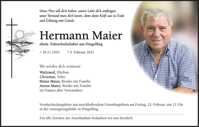 Traueranzeige Hermann Maier