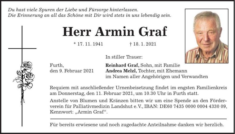 Traueranzeige Armin Graf