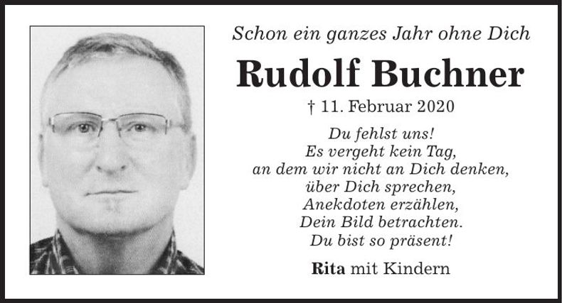 Traueranzeige Rudolf Buchner