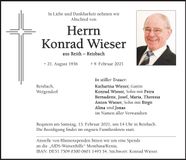 Traueranzeige Konrad Wieser