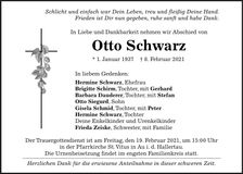 Traueranzeige Otto Schwarz