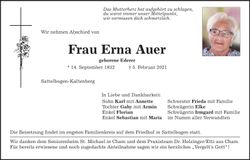 Traueranzeige Erna Auer