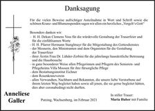 Traueranzeige Annliese Galler