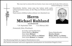 Traueranzeige Michael Ruhland