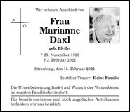 Traueranzeige Marianne Daxl