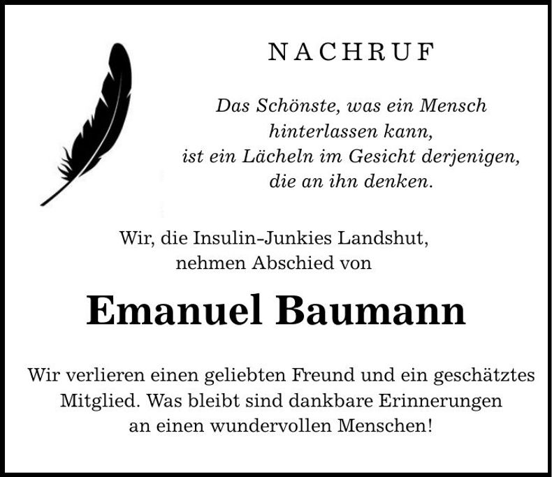 Traueranzeige Emanuel Baumann