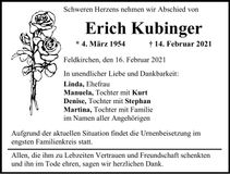 Traueranzeige Erich Kubinger