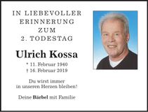 Traueranzeige Ulrich Kossa