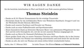 Traueranzeige Thomas Steinlein
