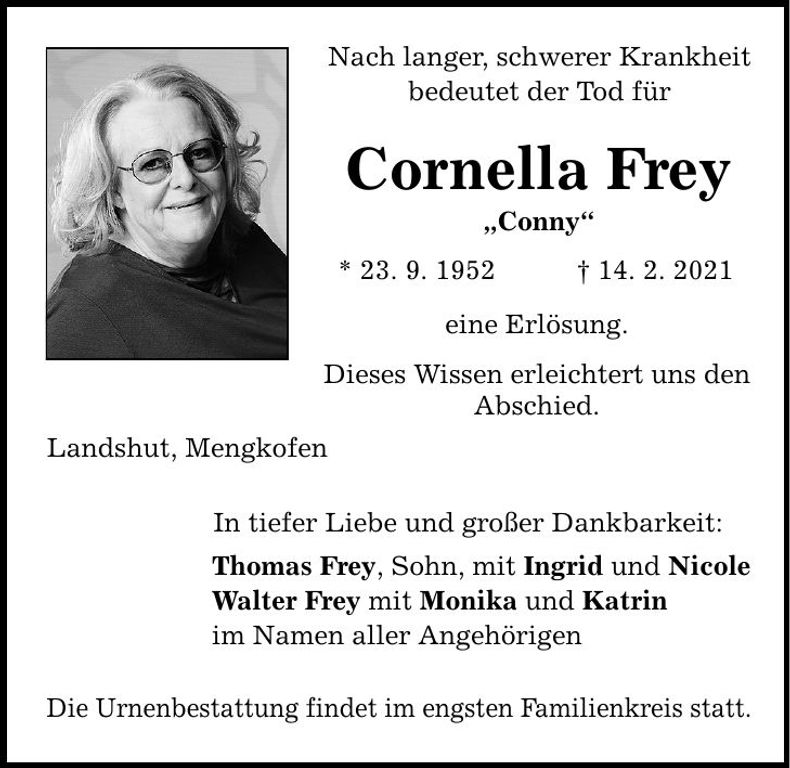 Traueranzeige Cornella Frey